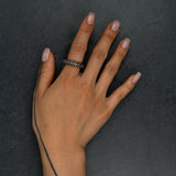 Silver ring 'FIBON' by Myon Rox – worn on hand, featuring elegant Fibonacci spiral curves